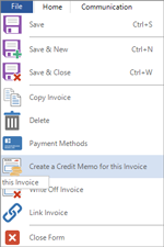 create credit memo